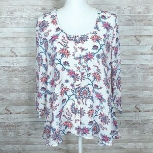 Style & Co. Floral Blouse - White and Pink NWT